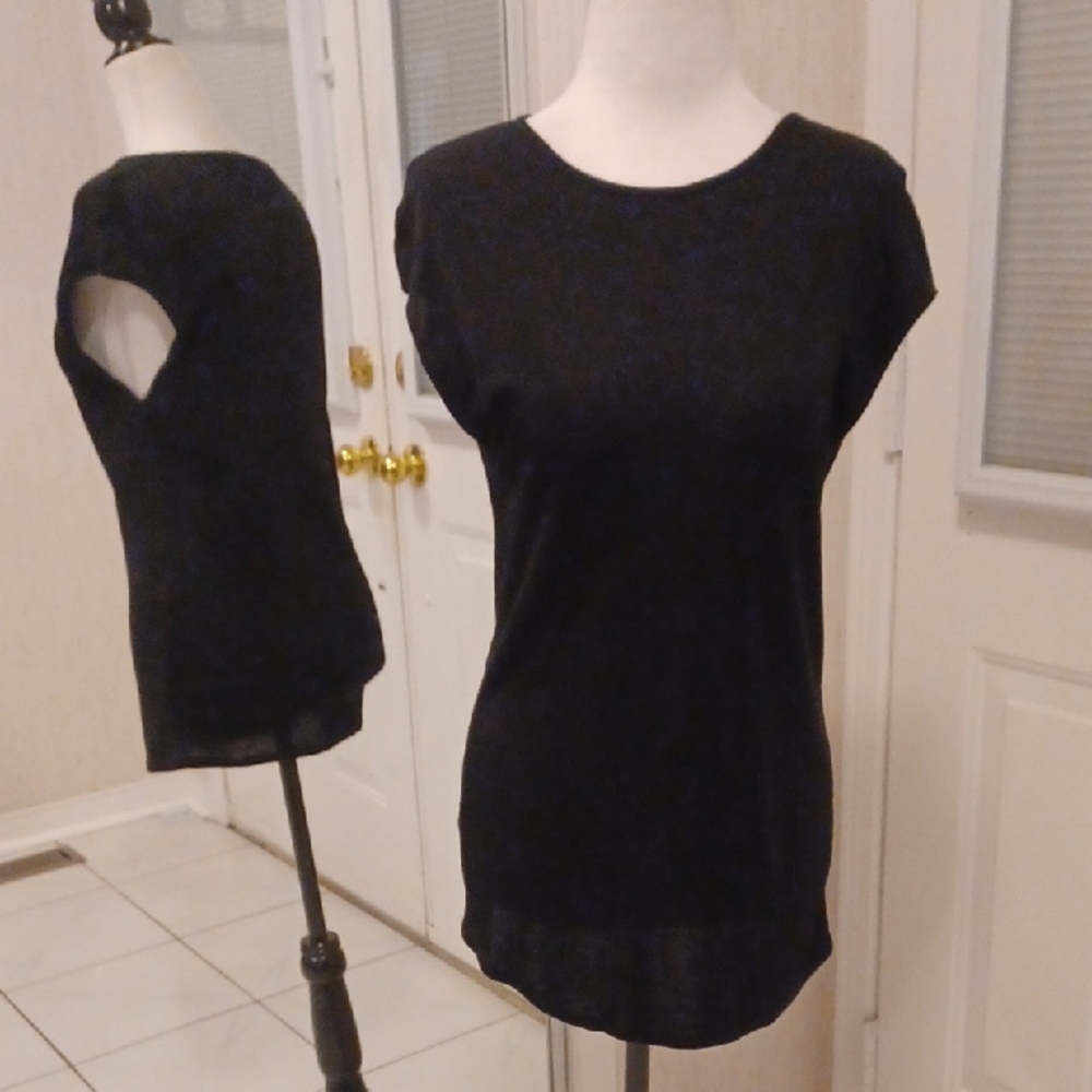 4/$80 Elegant Long Black Ribbed Sleeveless Top - Size Small